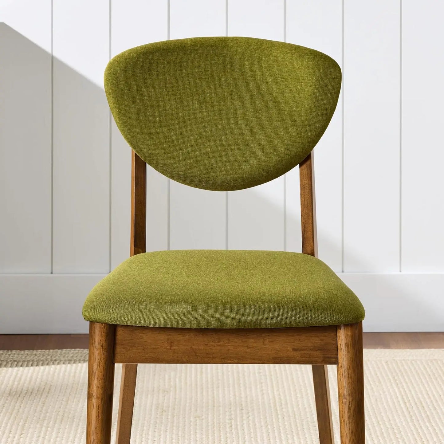 Dining Chairs Set of 2 Mid Century Modern Upholstered Wood