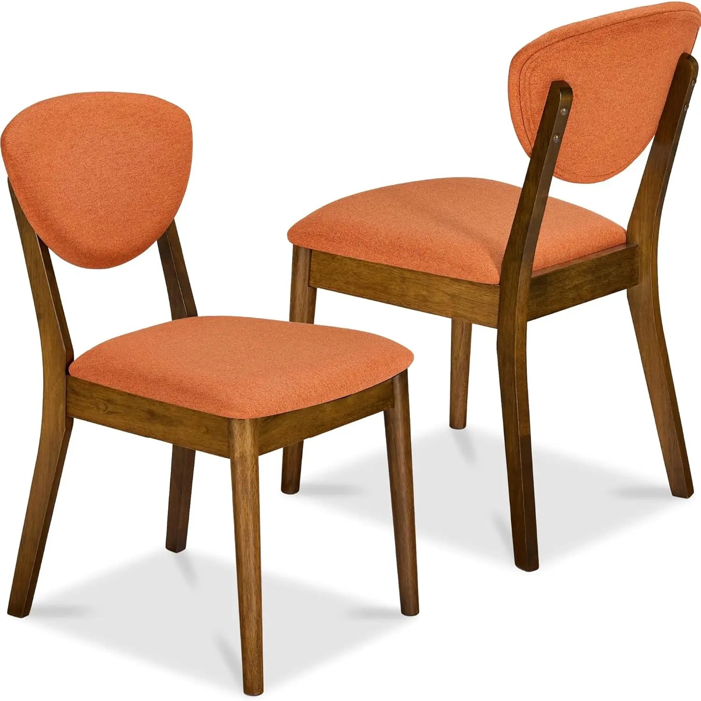 Dining Chairs Set of 2 Mid Century Modern Upholstered Wood