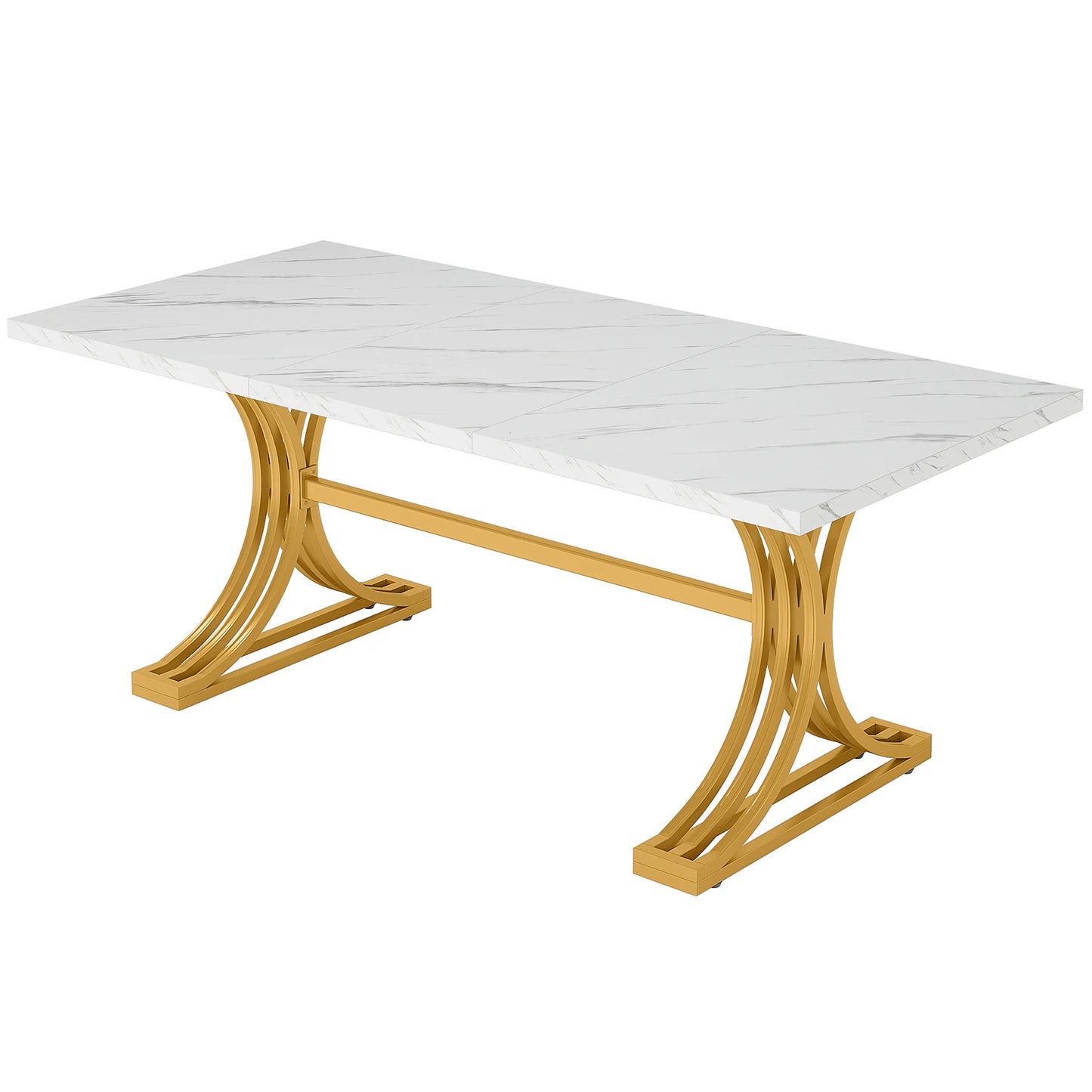 Tribesigns Dining Table For 4 To 6 With Faux Marble