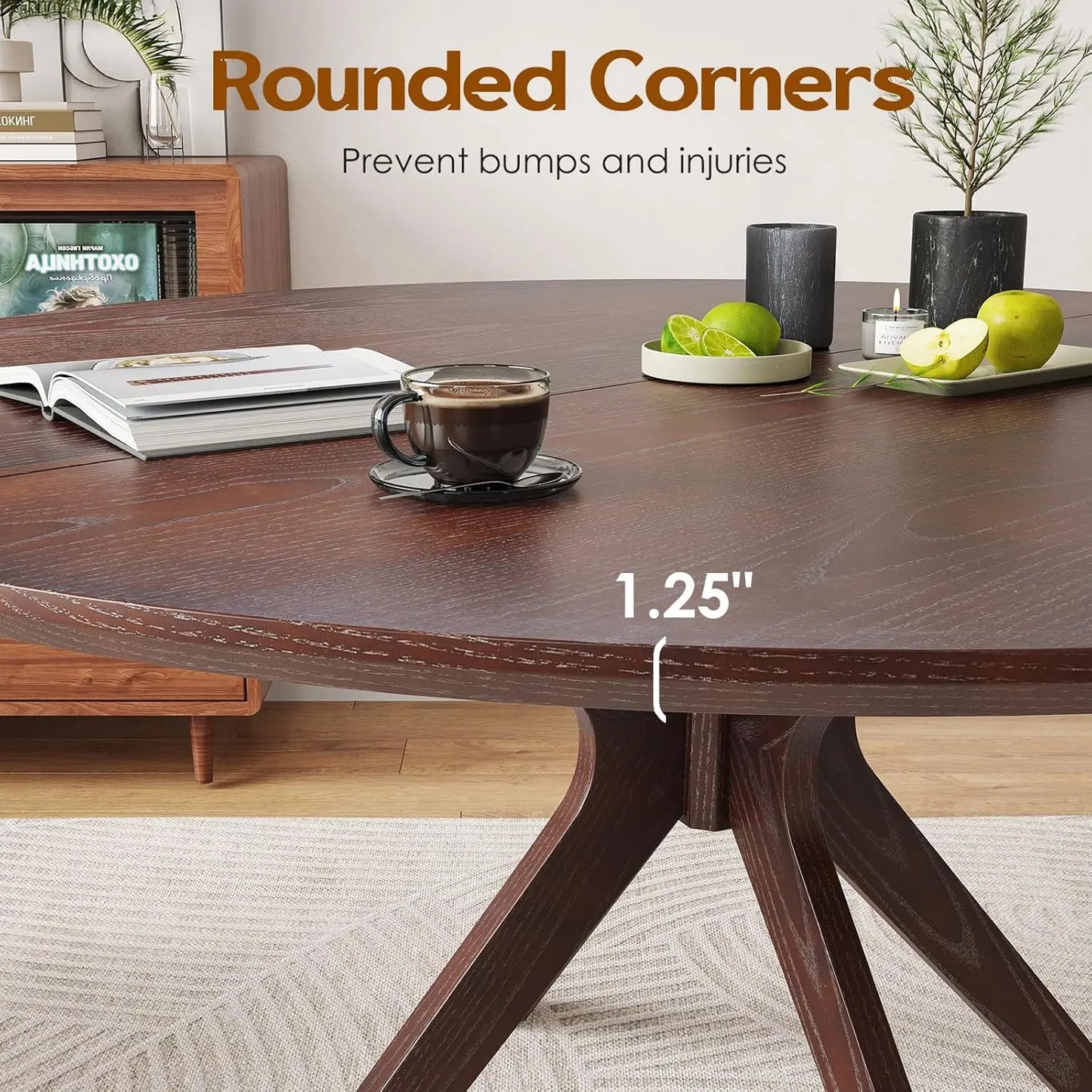 Farini Round Natural Wood Dining Table For Four Persons