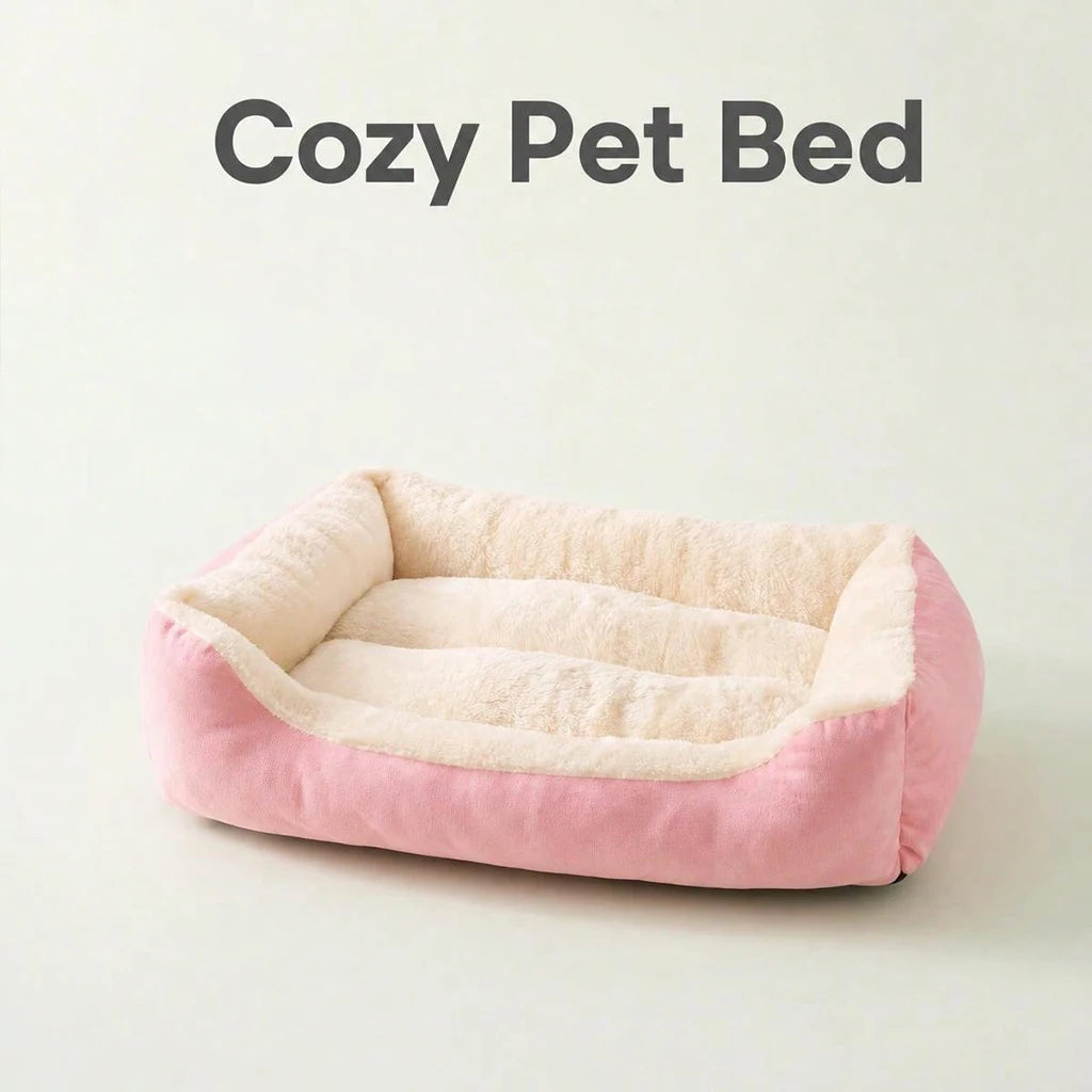 Warm Plush Orthopedic Pet Bed With Raised Edges For Pets