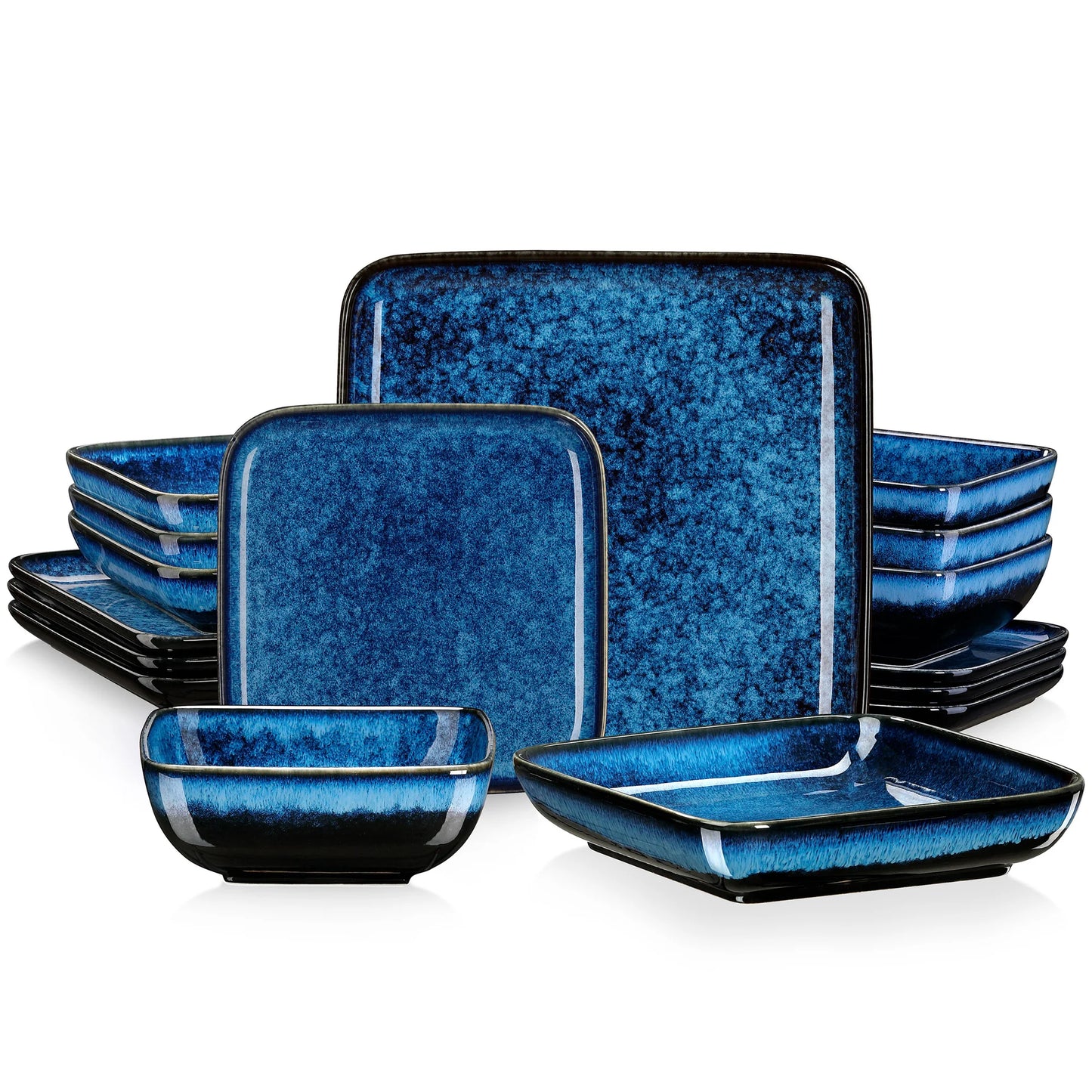 MALACASA Stern Dinner Set 16 Piece for Four People Ceramic