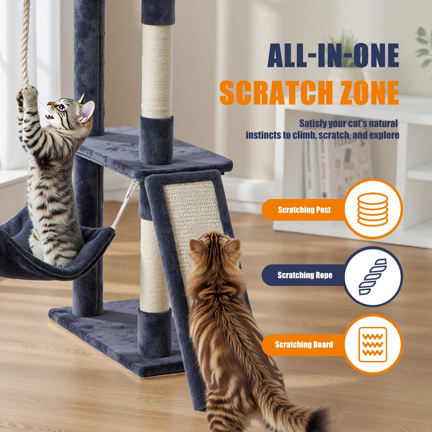 MCQ Sisal Cat Climbing Tower With Multi Level Scratching Posts
