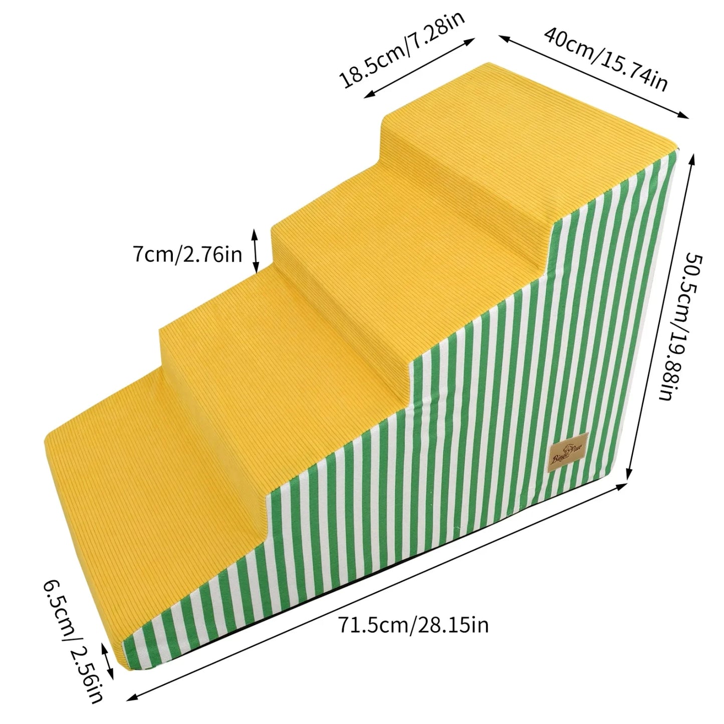 Premium High Density Foam Dog Stairs With Washable Cover