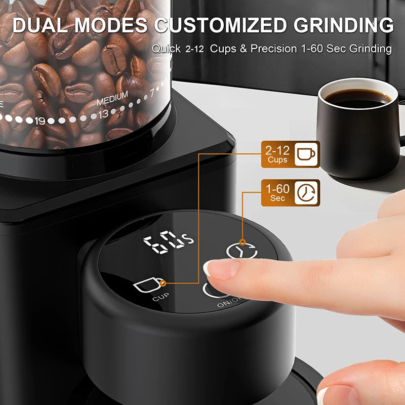 KIRAINAFLY Automatic Conical Burr Coffee Grinder CBG9001