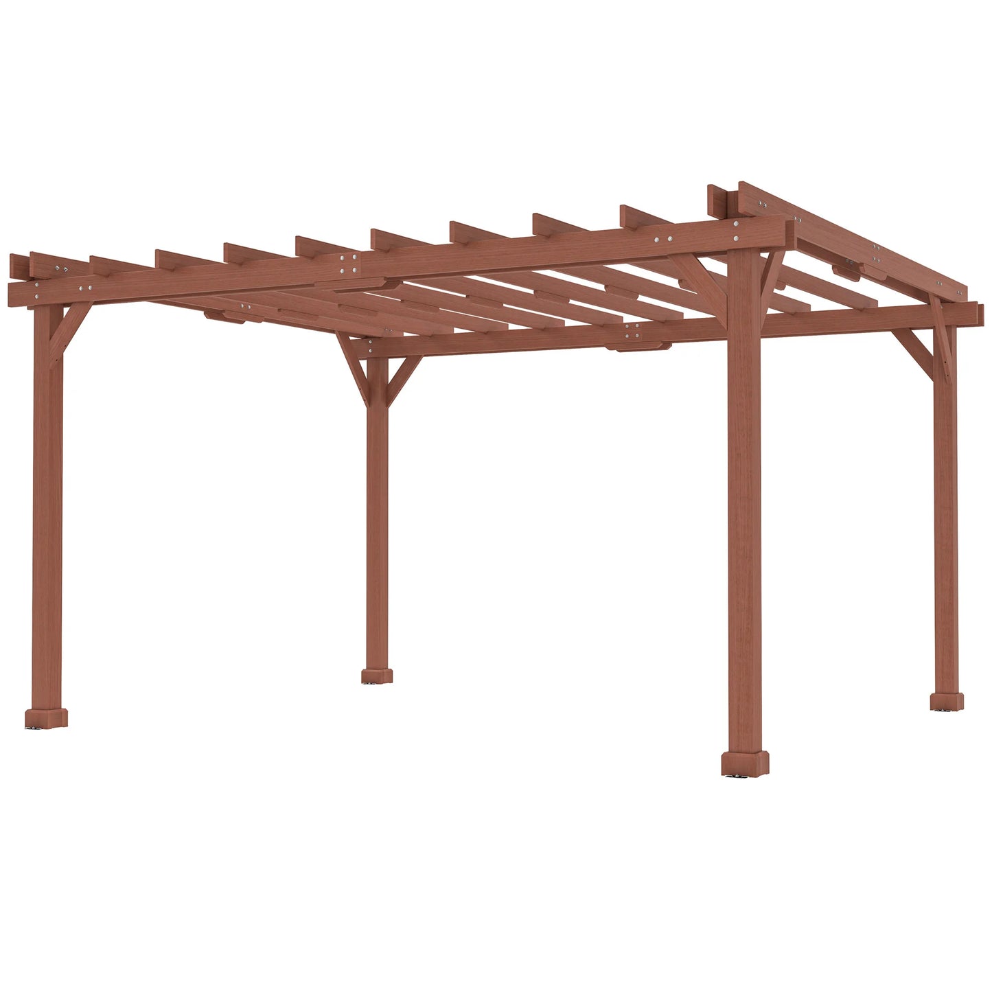 Outdoor Wood Pergola With Grape Trellis For Patio Oasis