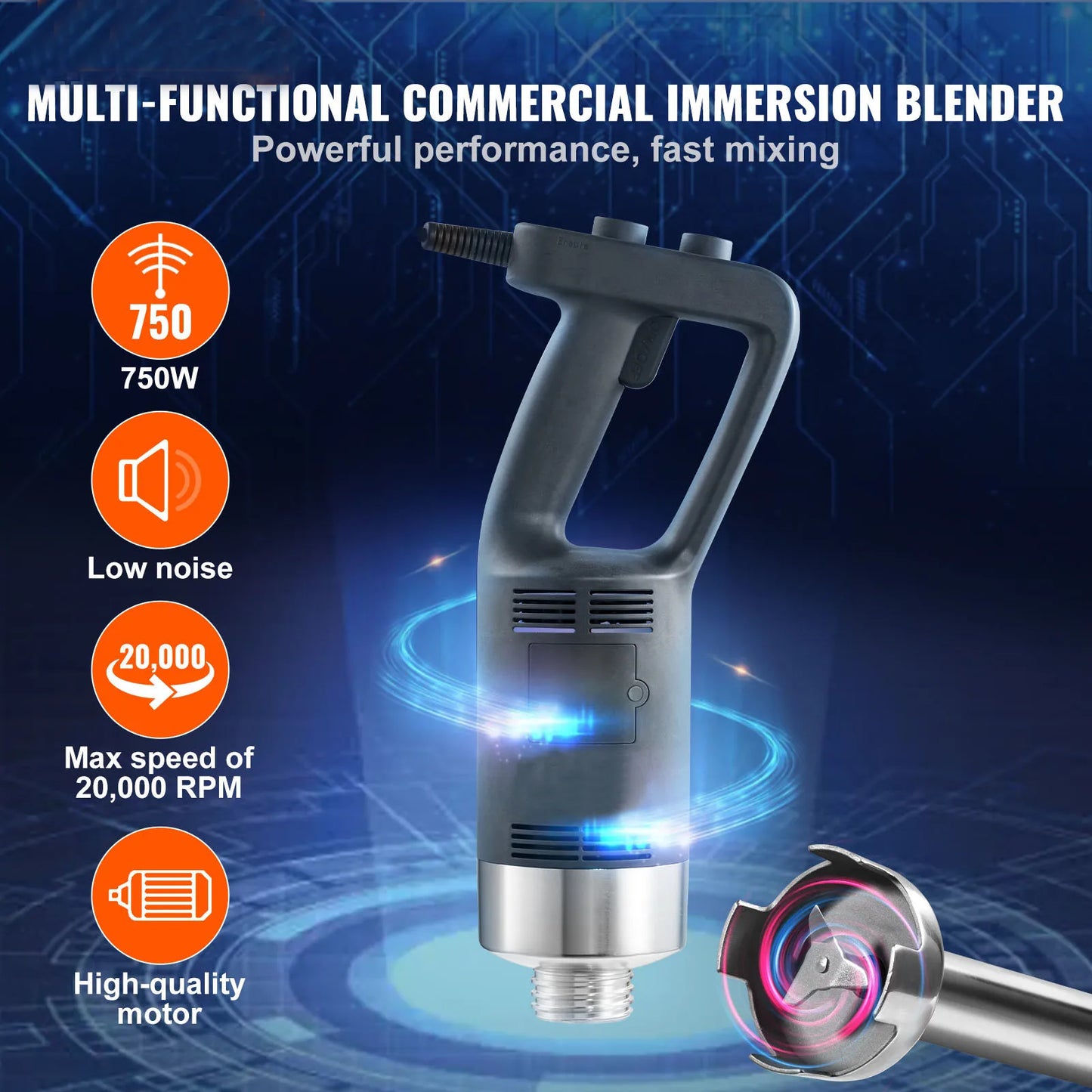 VEVOR Commercial Immersion Blender Heavy Duty Hand Mixer