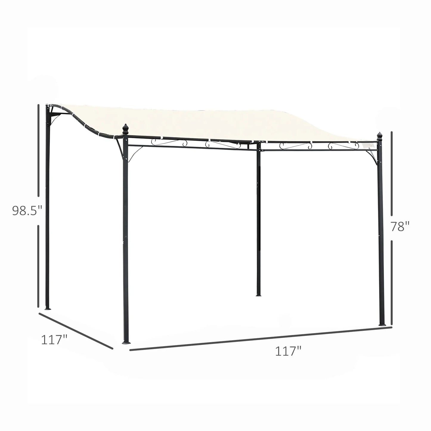 European Styled Steel Outdoor Pergola Gazebo For Patio And Garden