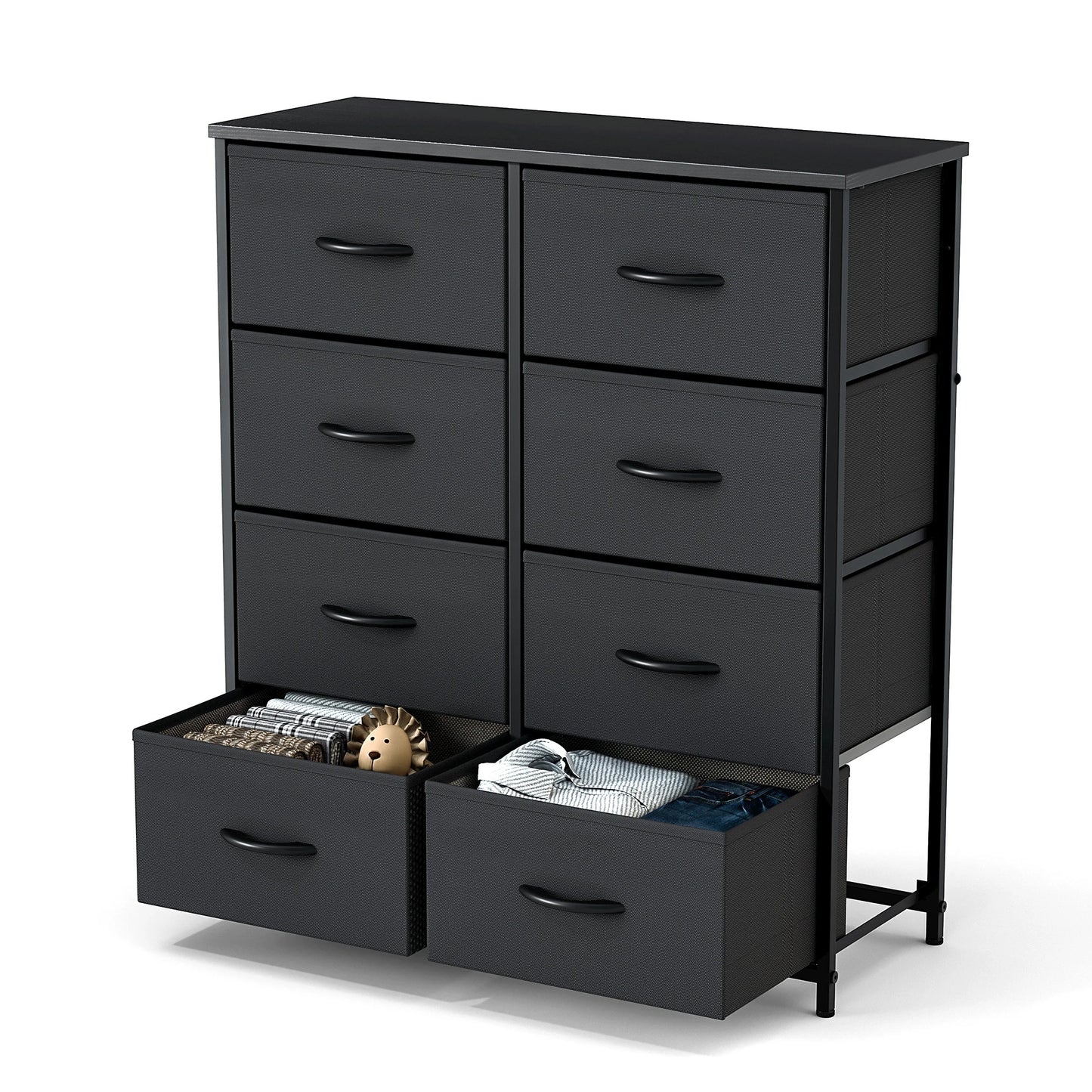 JHK Children's Wardrobe With 8 Drawers Steel Frame Storage Cabinet