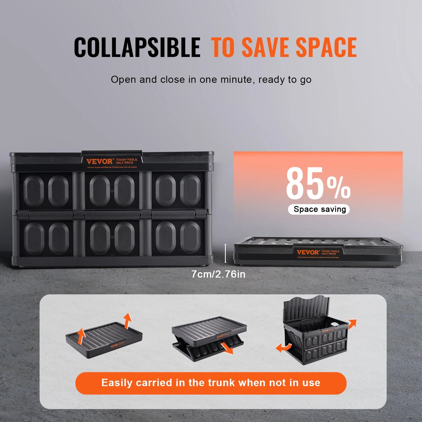 Foldable Stackable Storage Bins With Lids For Home Organization