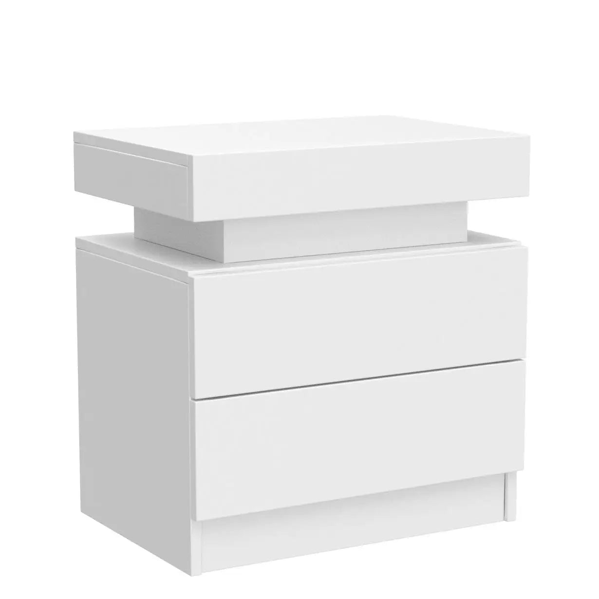 Moyu Led Nightstand Set Of Two With Storage Drawers