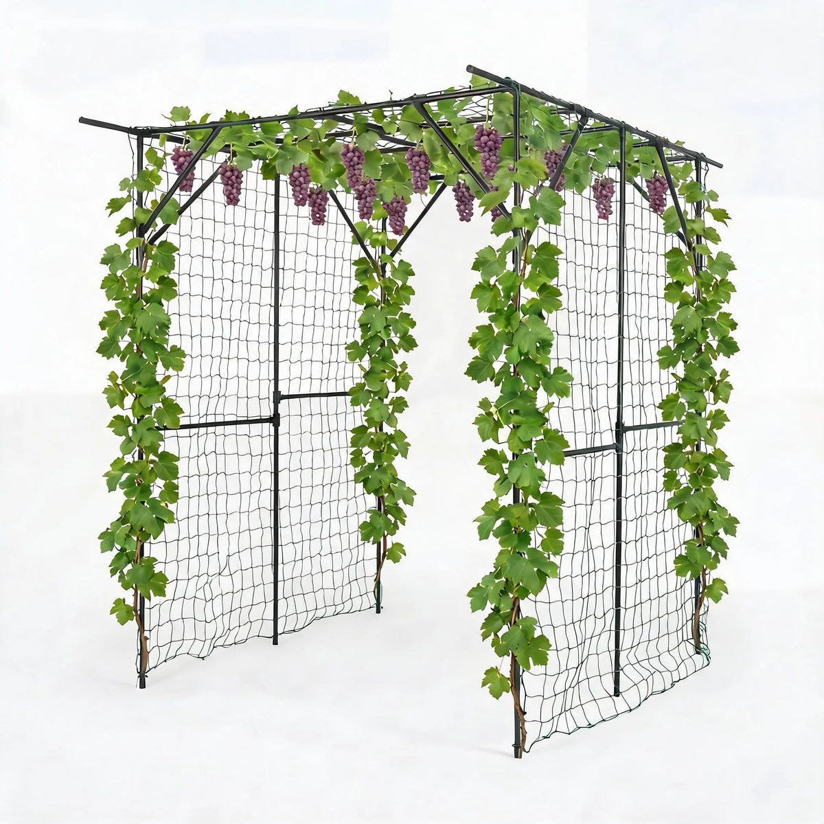 HiMISS Metal Garden Arch Trellis With Netting For Climbing Plants