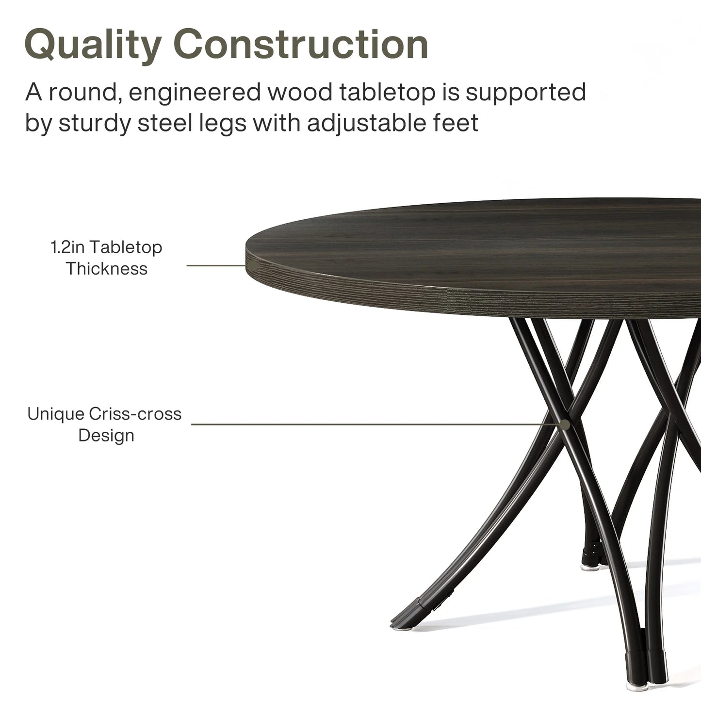 Tribesigns Round Wood Dining Table For Modern Farmhouse Kitchens