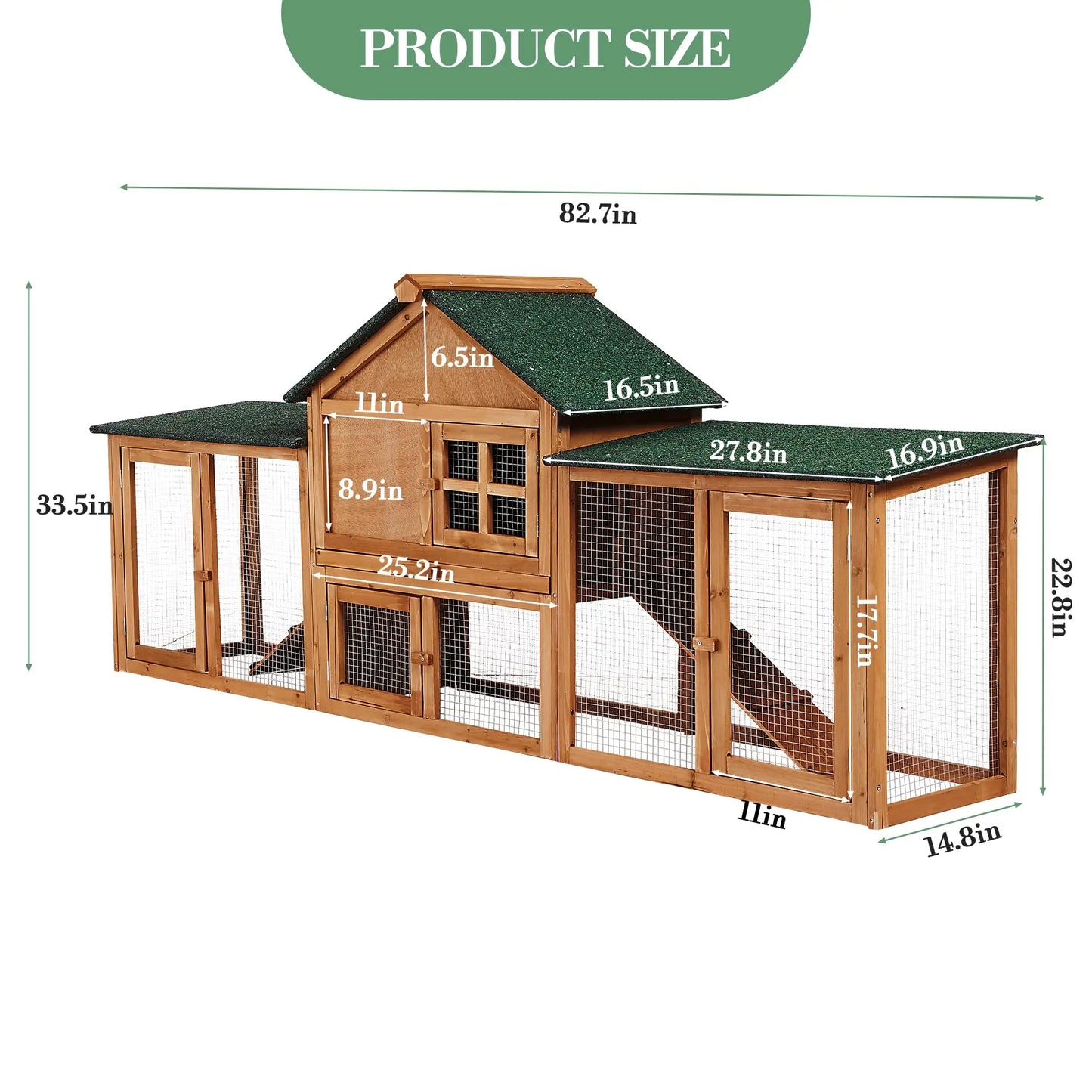 DishyKooker Two Story Wooden Bunny Hutch With Ramp And Run