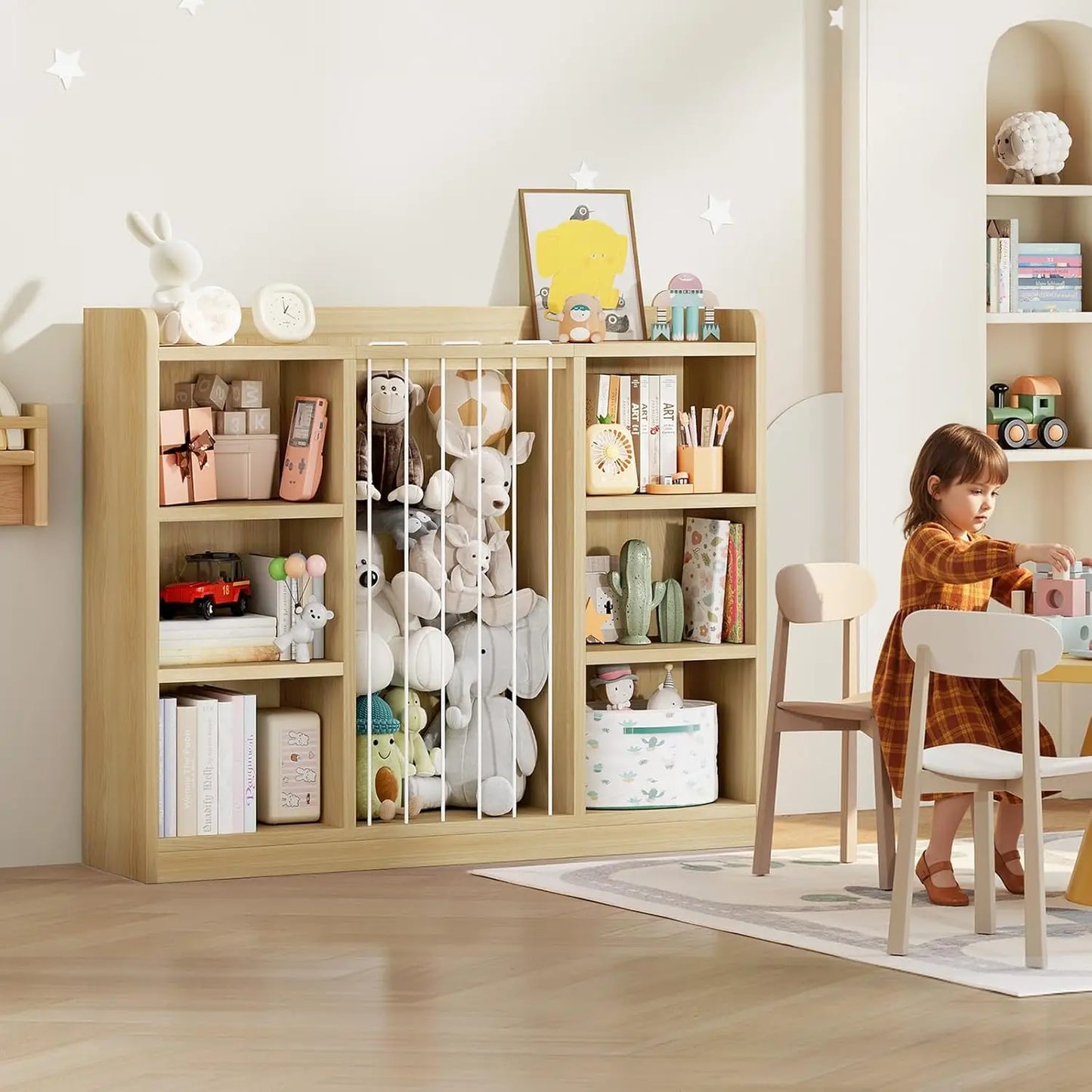 ONBRILL Kids Toy Organizer Shelf With Rounded Corners