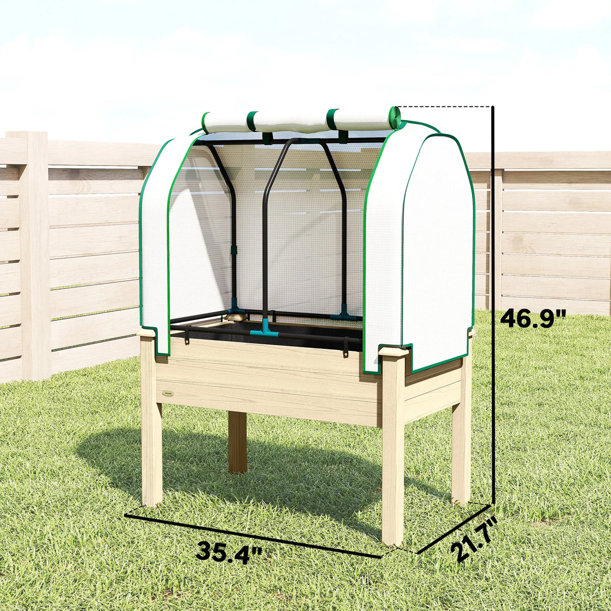 Outsunny Raised Garden Bed With PE Greenhouse Cover