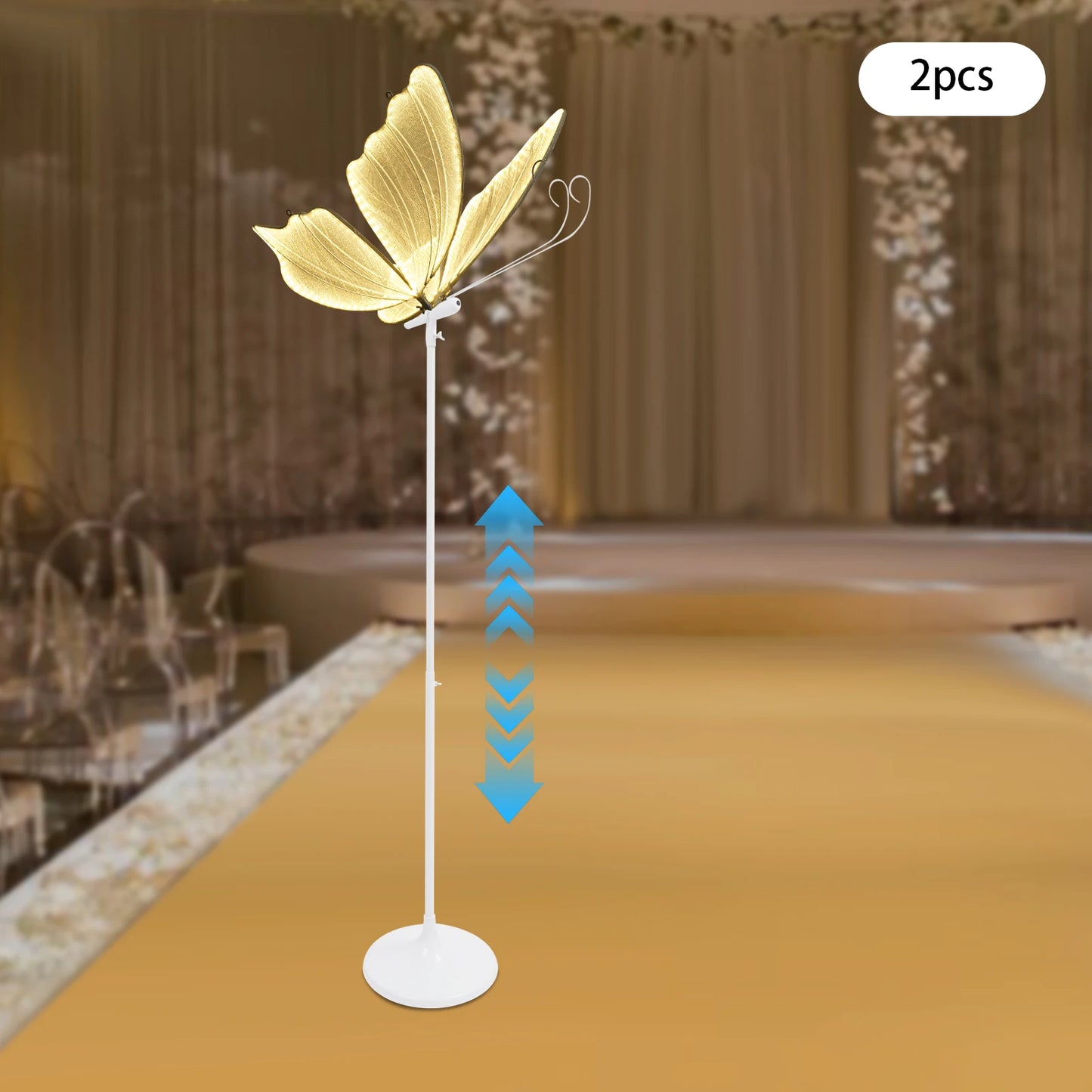 2Pack Romantic Butterfly Floor Lamp With LED Lights For Home
