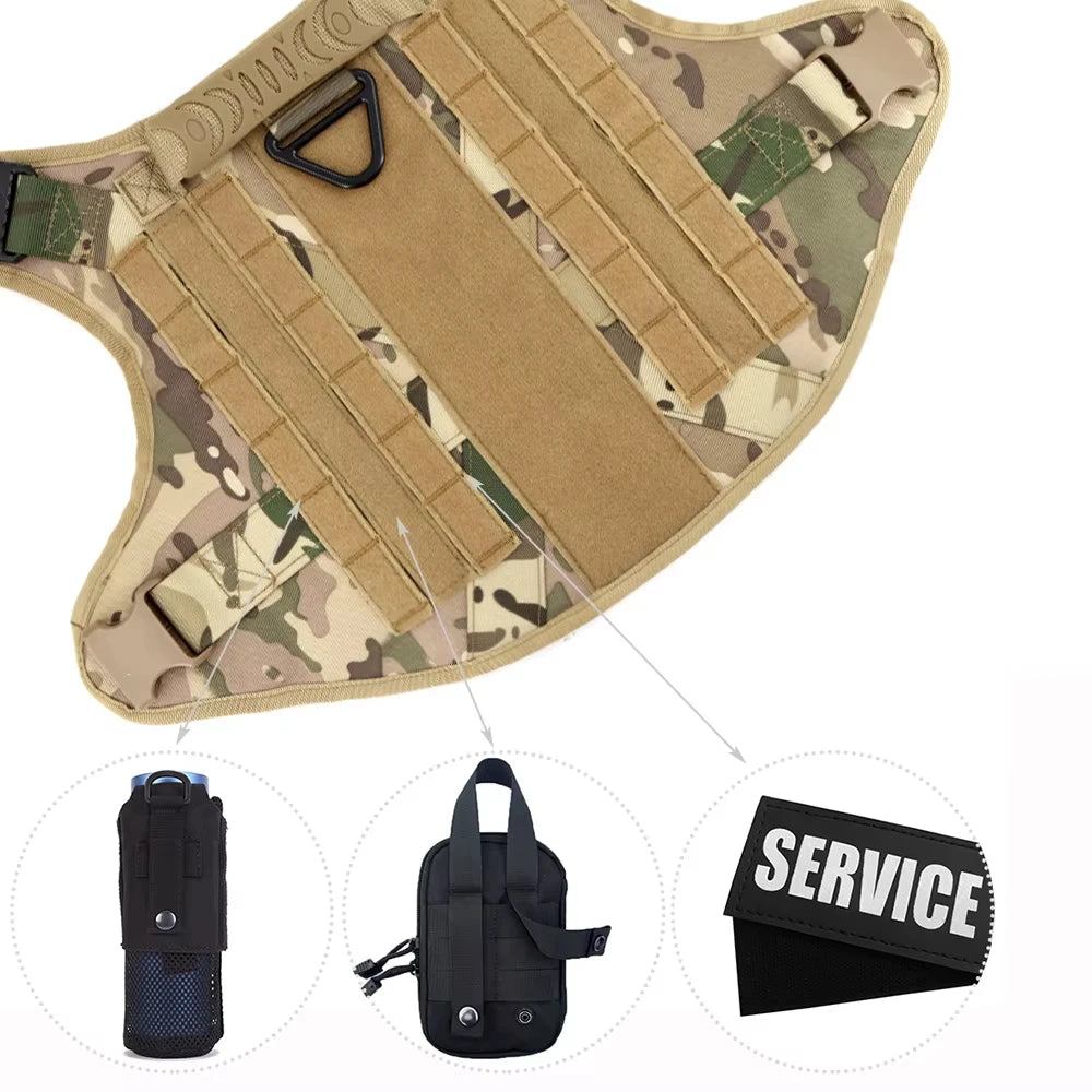 Padded Tactical Dog Harness Vest With Nylon Quick Release Buckle
