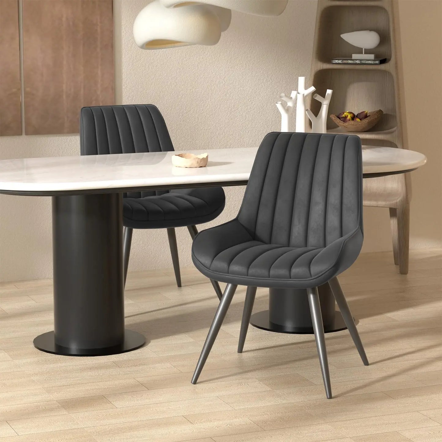 Nalupatio Modern Dining Chairs Set Of 6 Upholstered Fabric