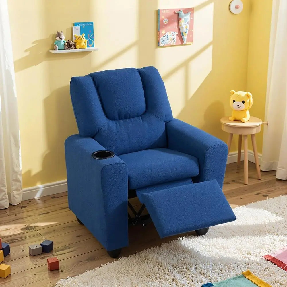 LISM Kids Recliner 2-in-1 Toddler Sofa Chair with Cup Holders