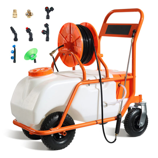 SucceBuy Battery Powered Garden Weed Sprayer With Wheeled Cart