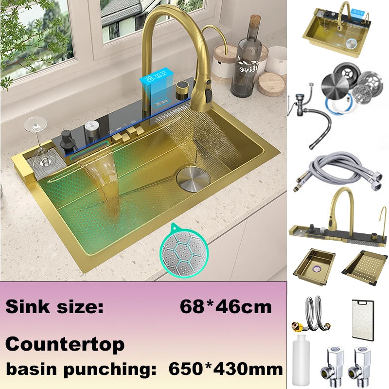 Telisiya Stainless Steel Kitchen Faucet With Digital Display