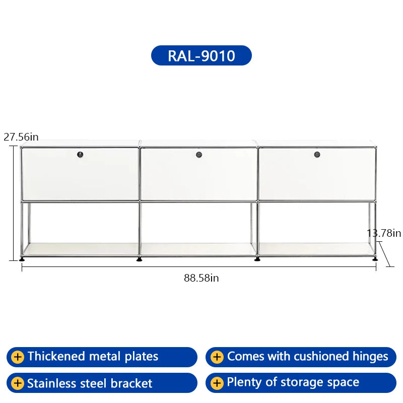 Bigcityfur TV Stand Corner Metal Storage Display Cabinet