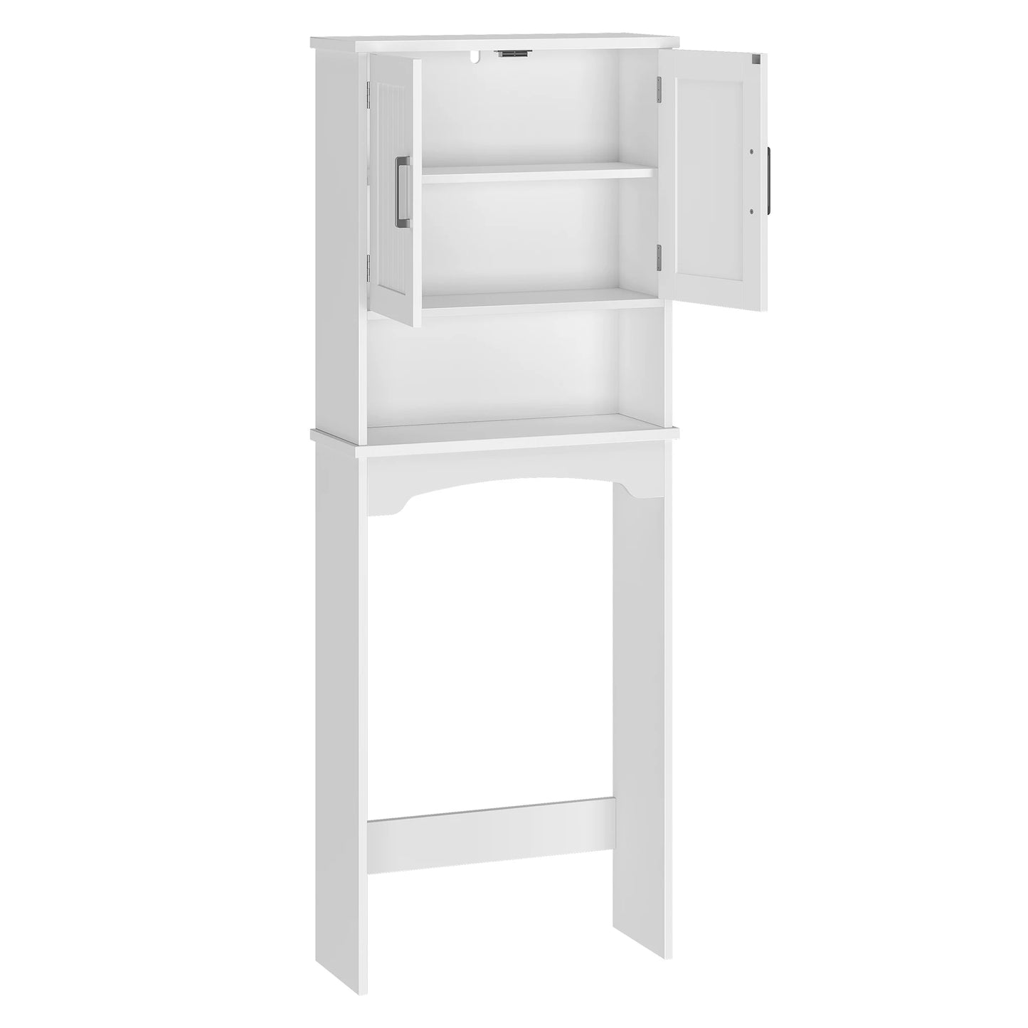 HiMiss Over Toilet Storage Cabinet With Double Doors And Shelf