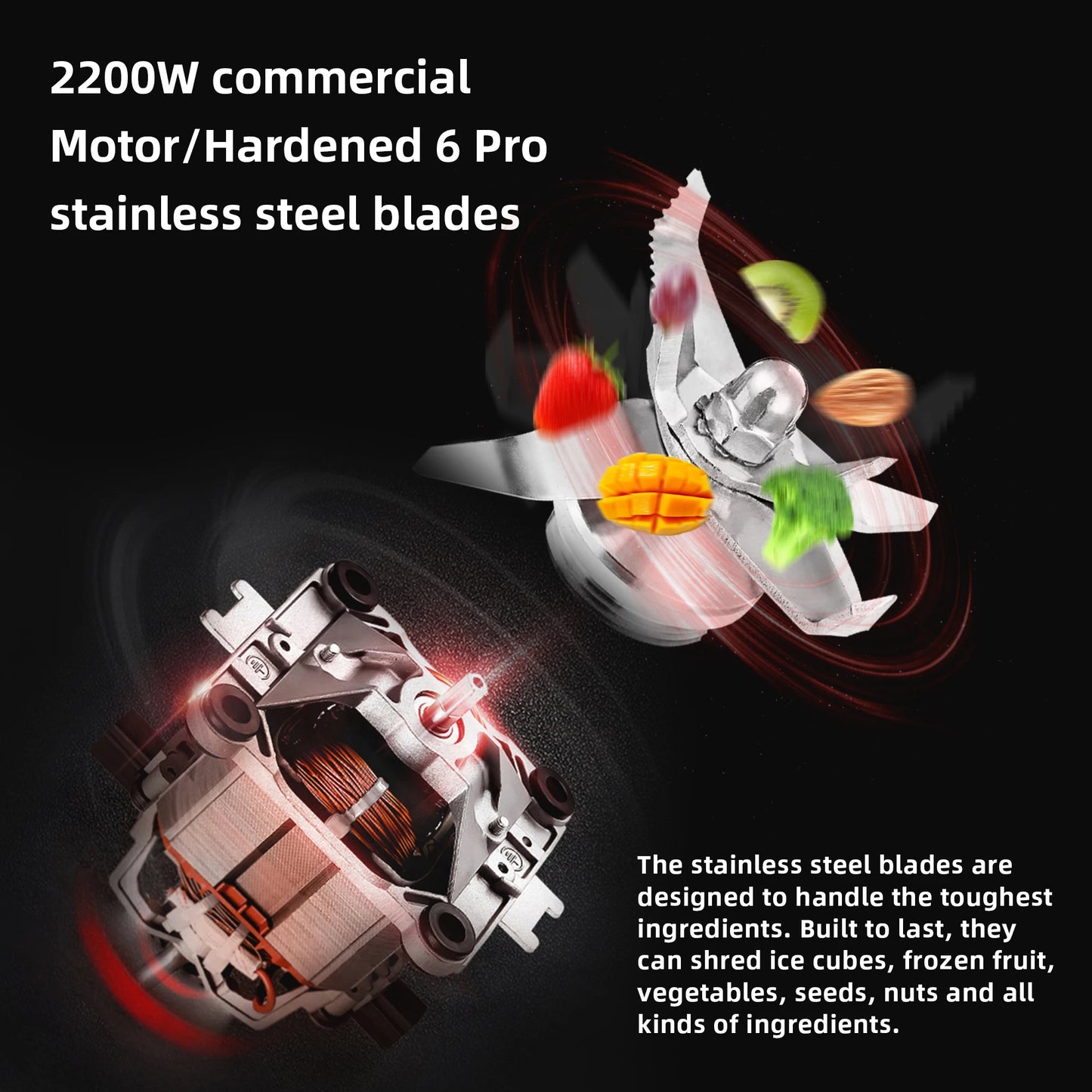 Biolomix 2200W Professional Blender For Smoothies And Juices