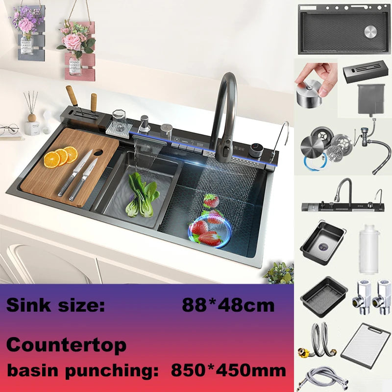 Telisiya Stainless Steel Kitchen Faucet With Digital Display