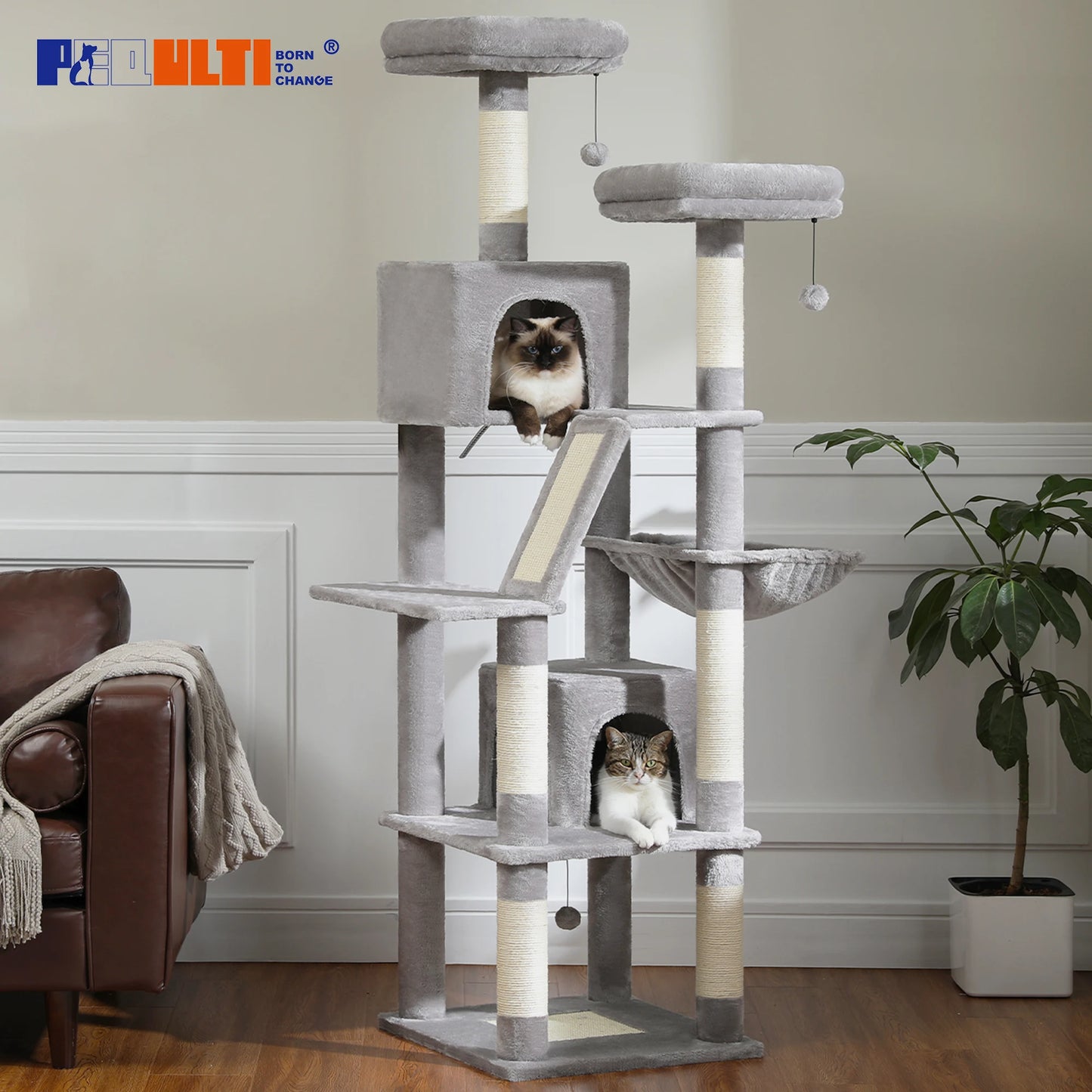 PAWZ Road Multi Level Cat Tree With Scratching Posts And Perches