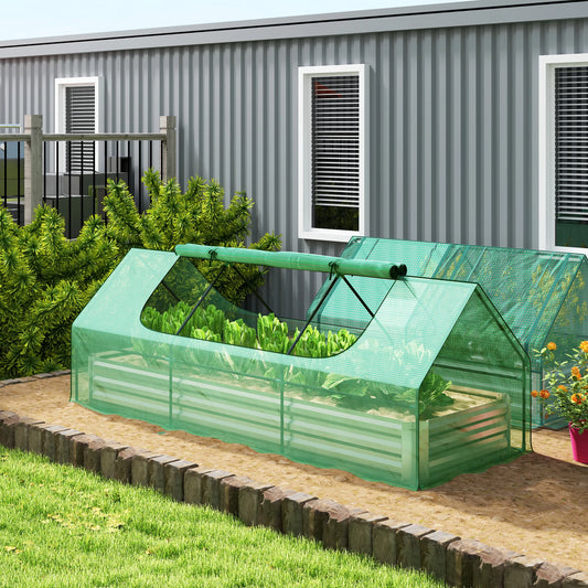 Outsunny Elevated Garden Bed With Mini Greenhouse Cover