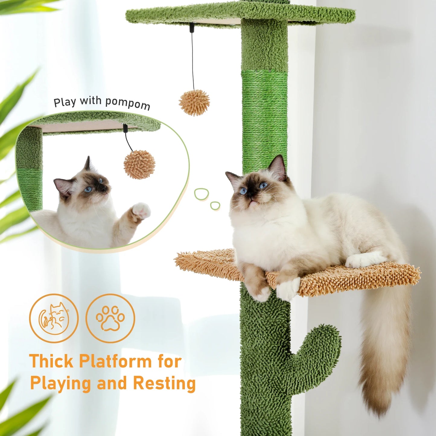 PAWZ Road Indoor Cat Tree Tower With Scratching Post Hammock