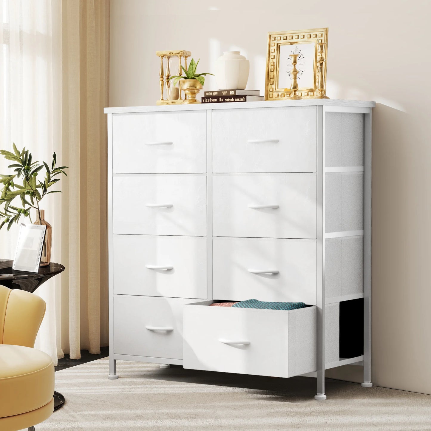 JHK Dresser Children's Wardrobe With 8 Fabric Drawers