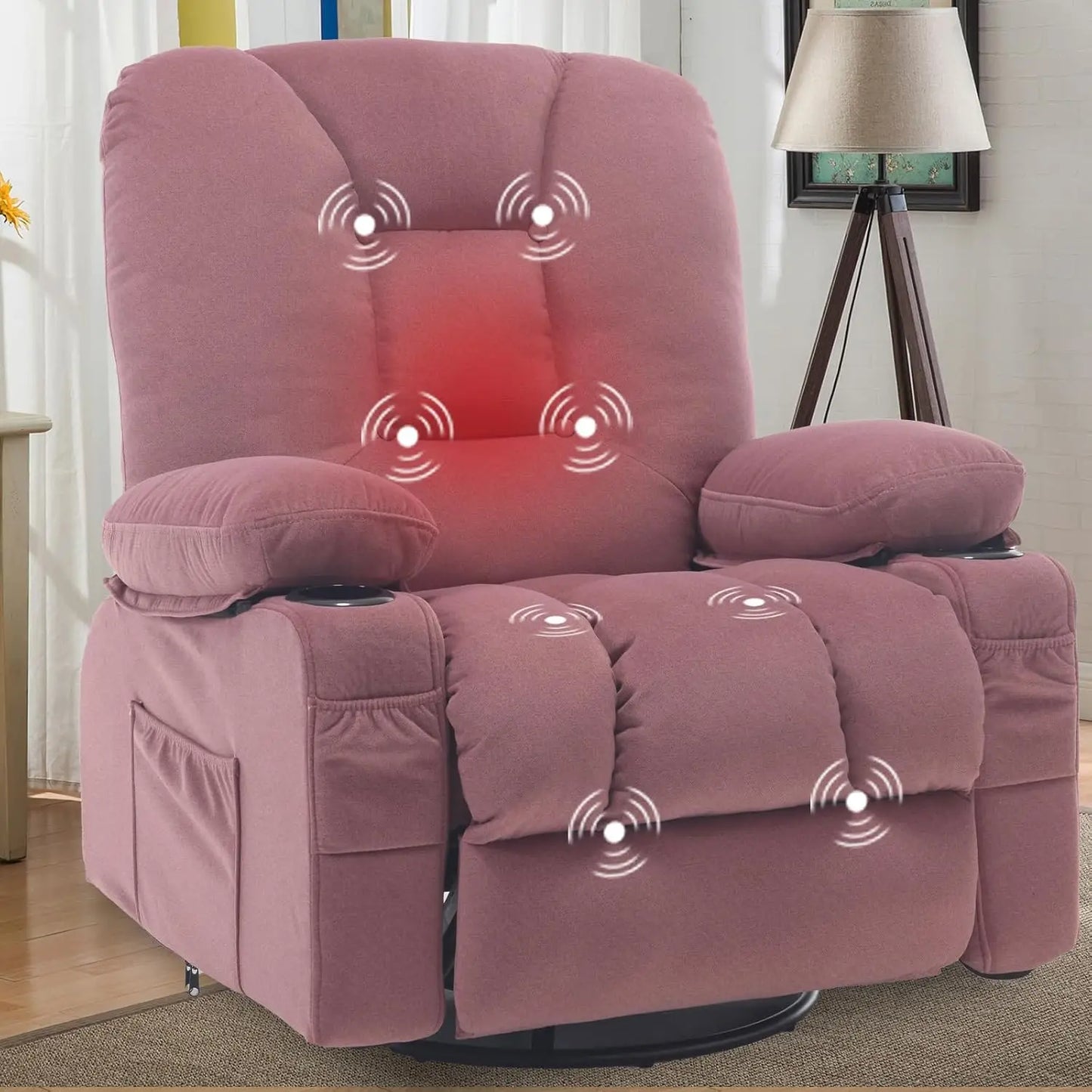 CHENGWEI Rocker Recliner Chair With Massage And Heat