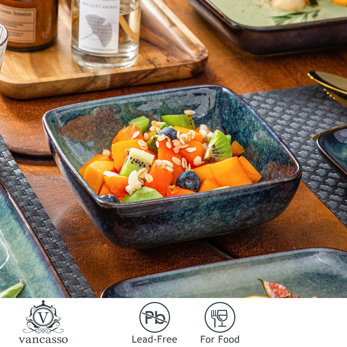 MALACASA Stern Dinner Set 16 Piece for Four People Ceramic