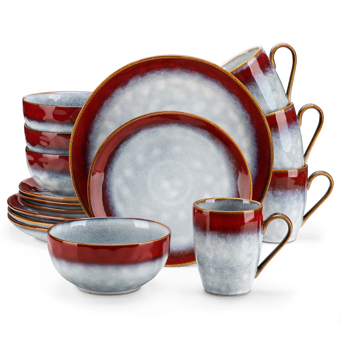 MALACASA Starry Dinnerware Set Kiln Glazed Ceramic Tableware