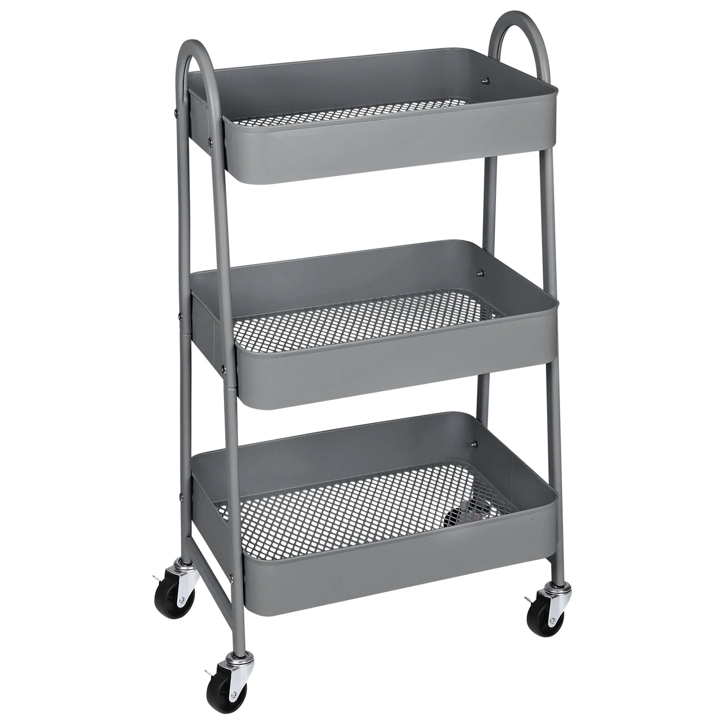 JHK Rolling Storage Cart With Lockable Wheels For Home Office