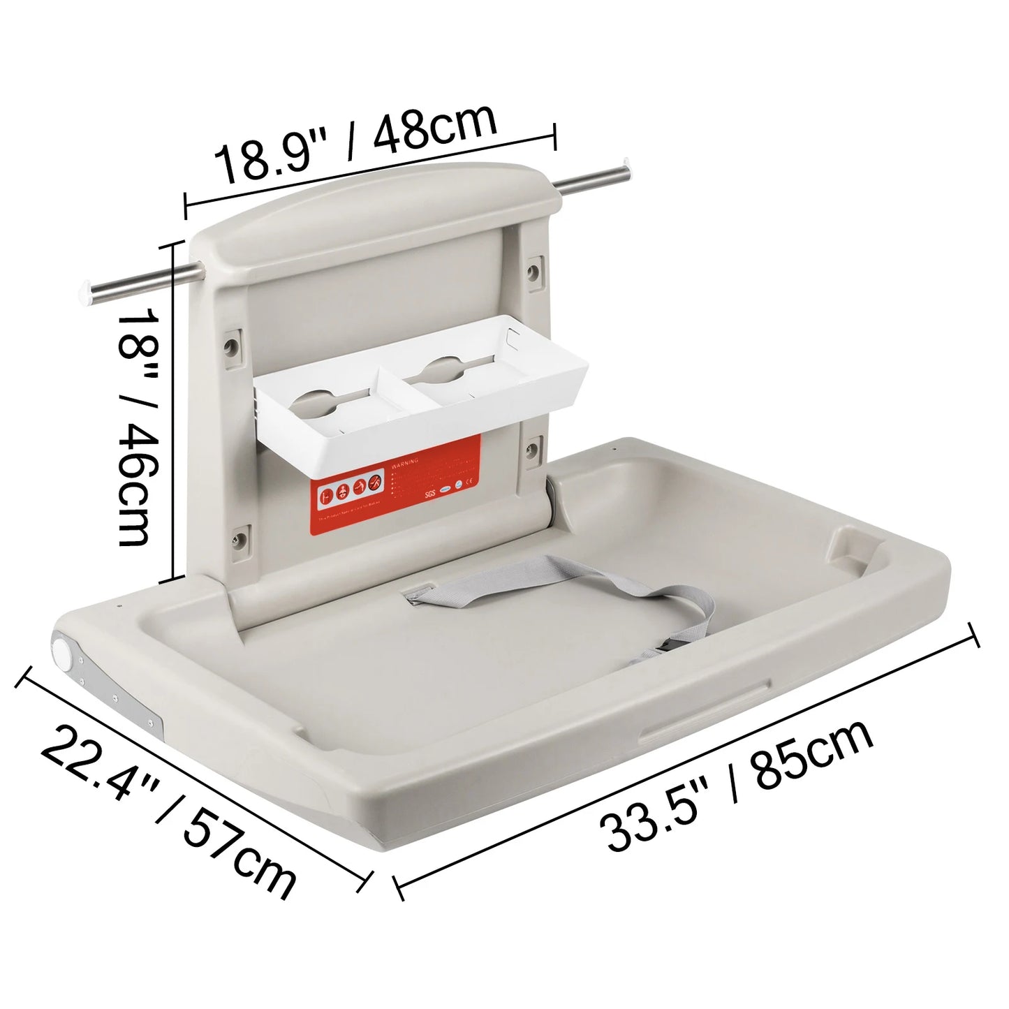 VEVOR Commercial Wall Mounted Baby Diaper Changing Station
