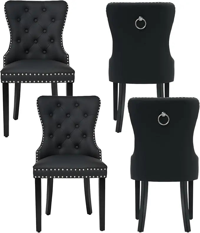 Velvet Tufted Dining Chairs With Stainless Steel Legs