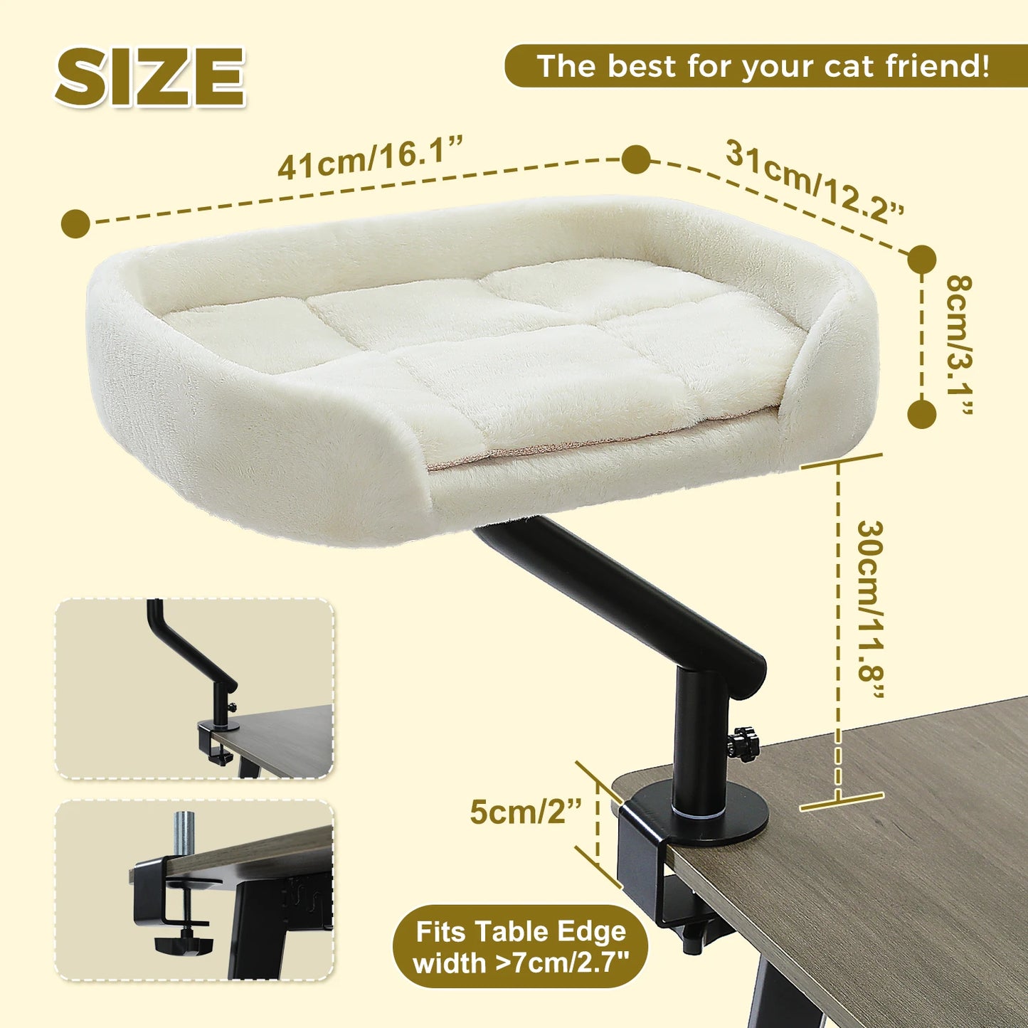 PAWZ Road Cat Desk Bed 360 Degree Rotatable Bed Stand For Indoor Cats