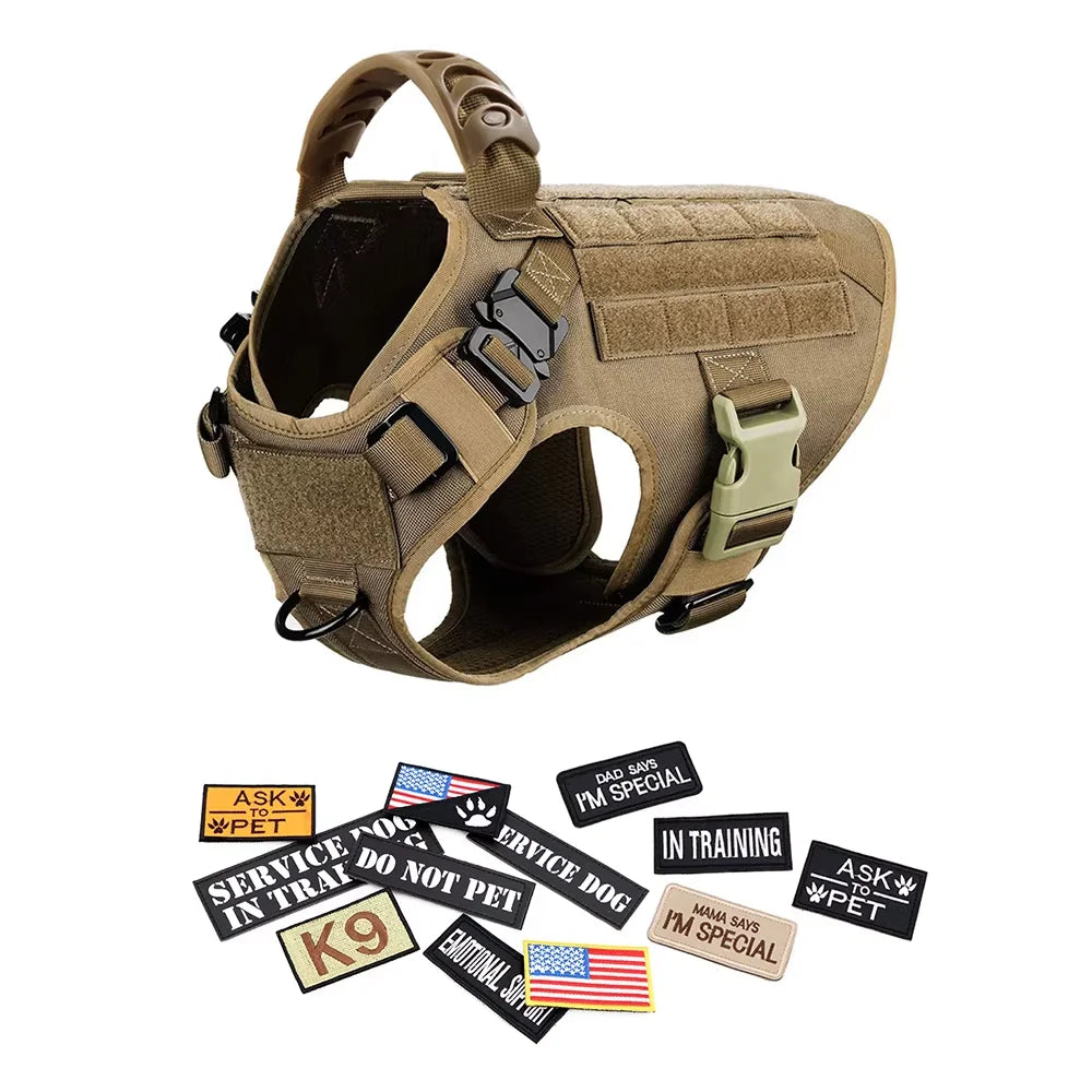 Padded Tactical Dog Harness Vest With Nylon Quick Release Buckle