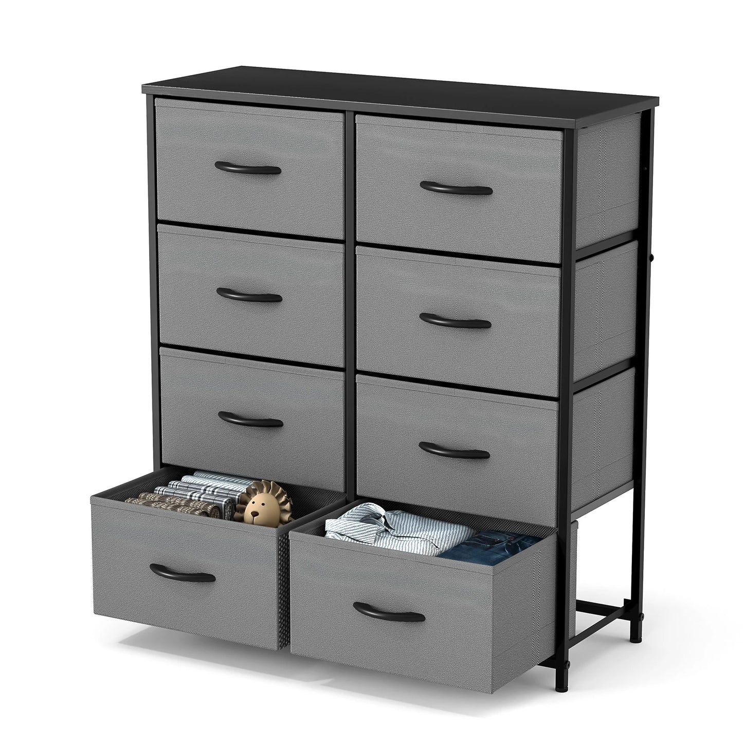JHK Children's Wardrobe With 8 Drawers Steel Frame Storage Cabinet