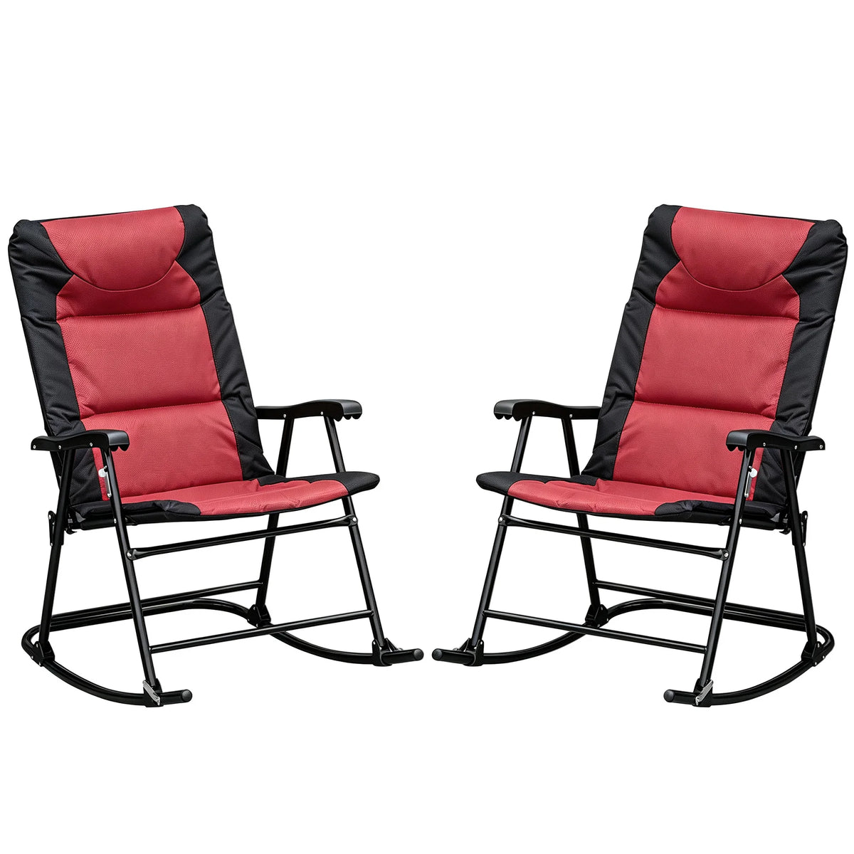 Outsunny Folding Rocking Camping Chairs Portable Outdoor Rockers