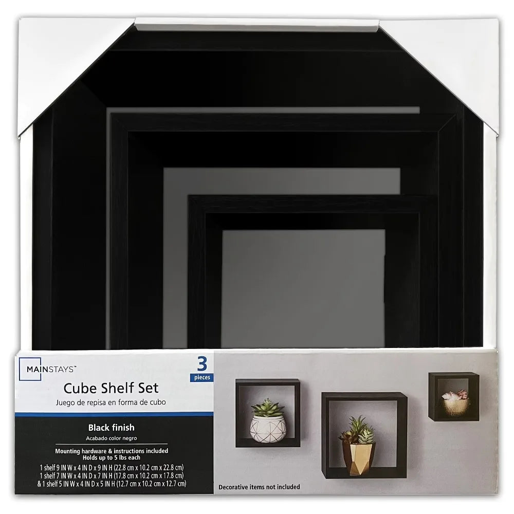 Modern Cube Storage Shelf Set Wall Mount Display Organizer