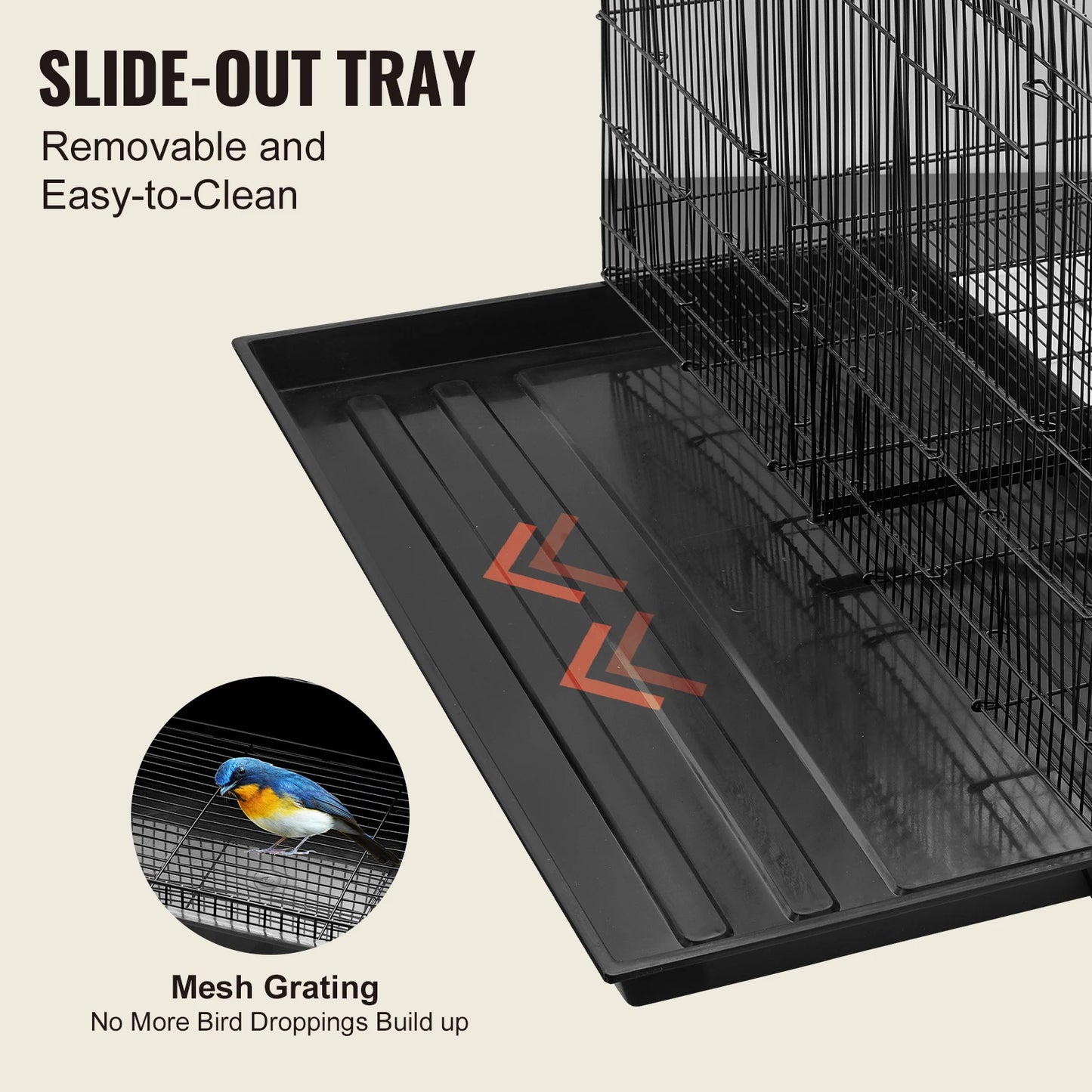 SucceBuy Stackable Divided Pet Bird Cage With Handle And Perch