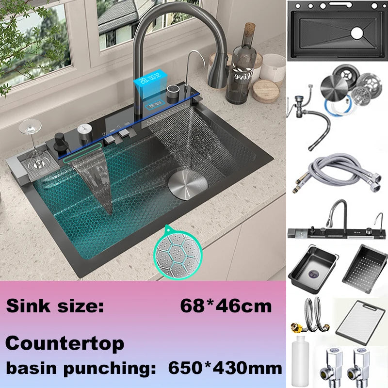 Telisiya Stainless Steel Kitchen Faucet With Digital Display
