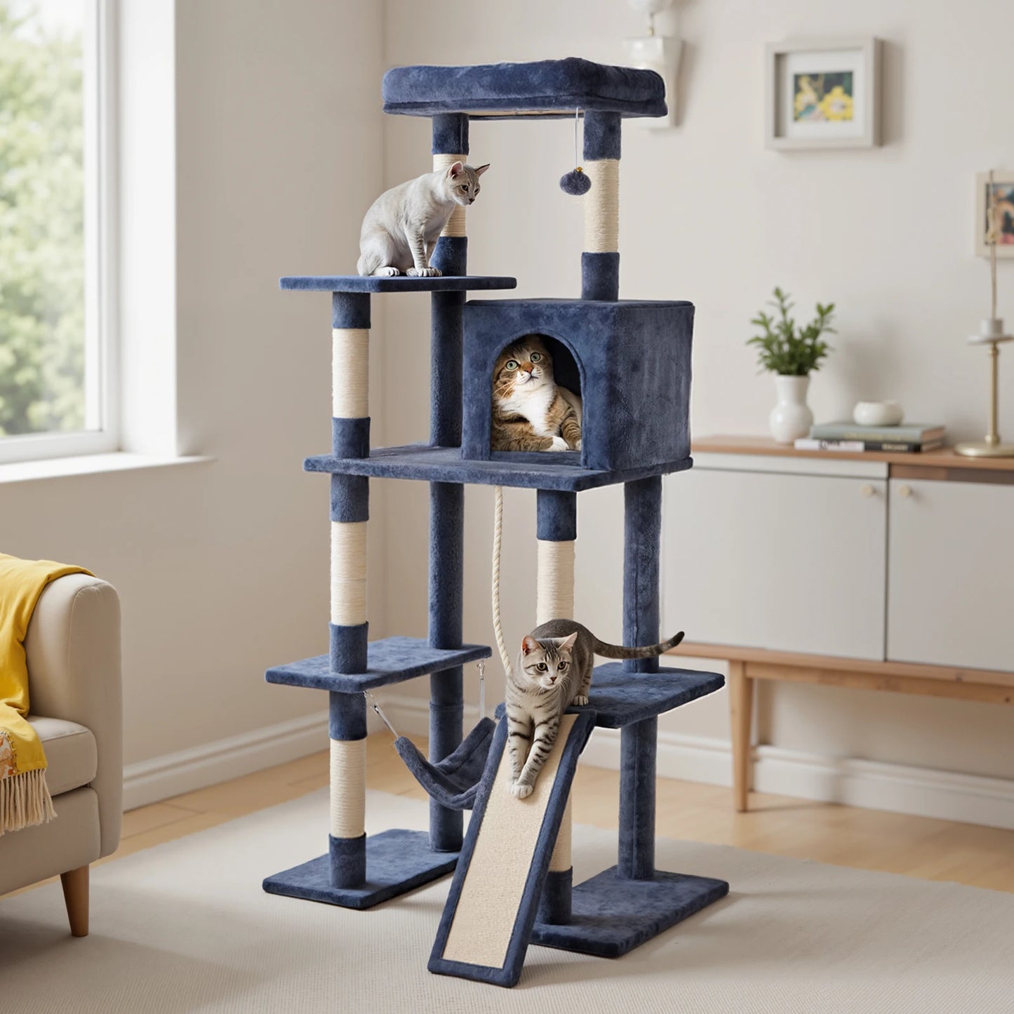 MCQ Sisal Cat Climbing Tower With Multi Level Scratching Posts