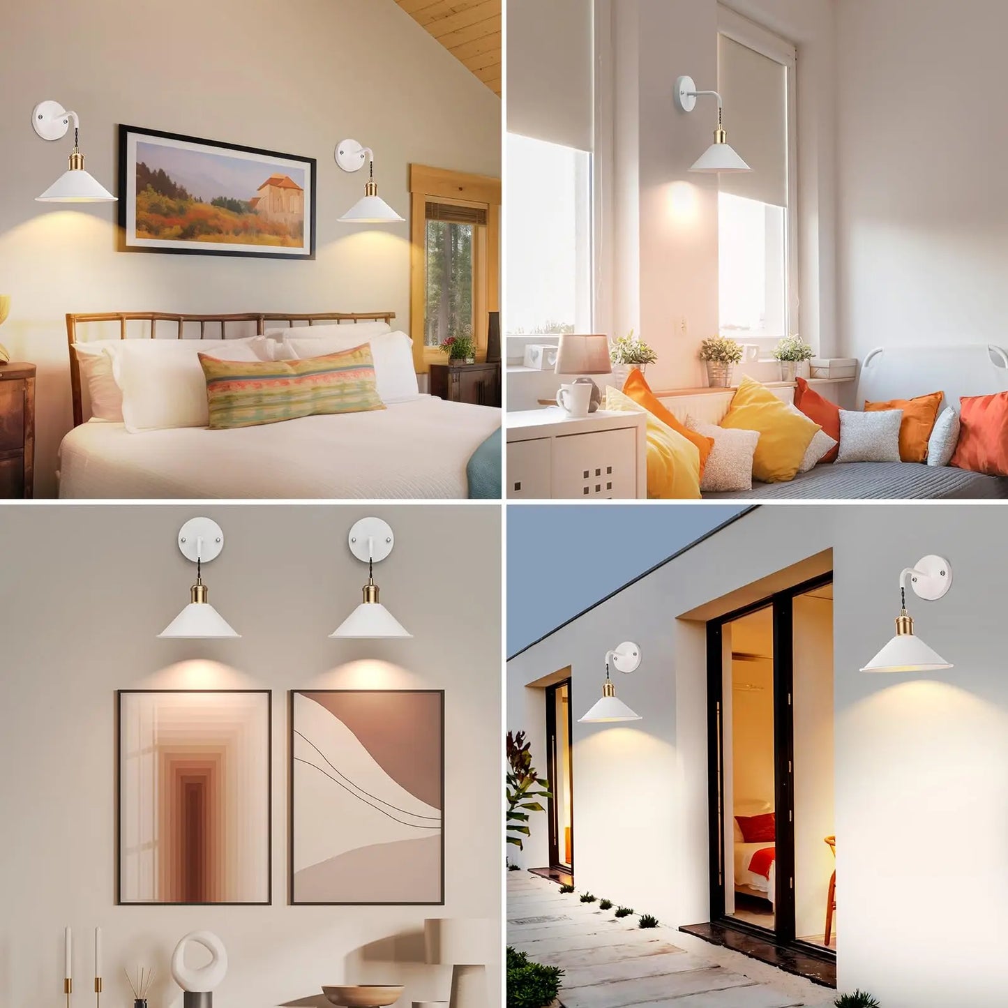 Prtiloud Set Of Two Dimmable Remote Control Wall Sconces