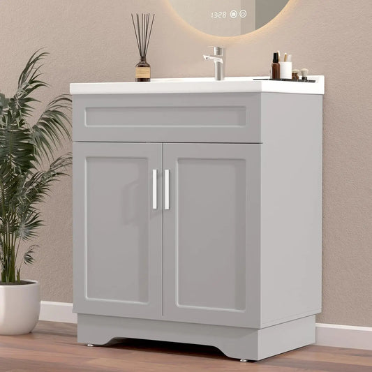 Guangbai Modern Bathroom Vanity With Ceramic Sink And Storage